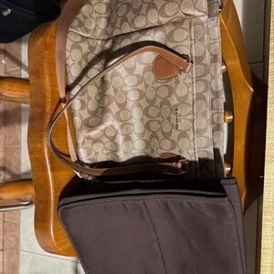 Coach Tan and Brown Signature Tote